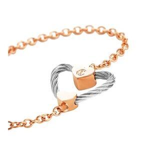 Charriol Passion Cable steel two-tone heart chain bracelet NIB $187
